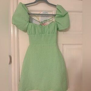 Zara Green Gingham Mini Dress